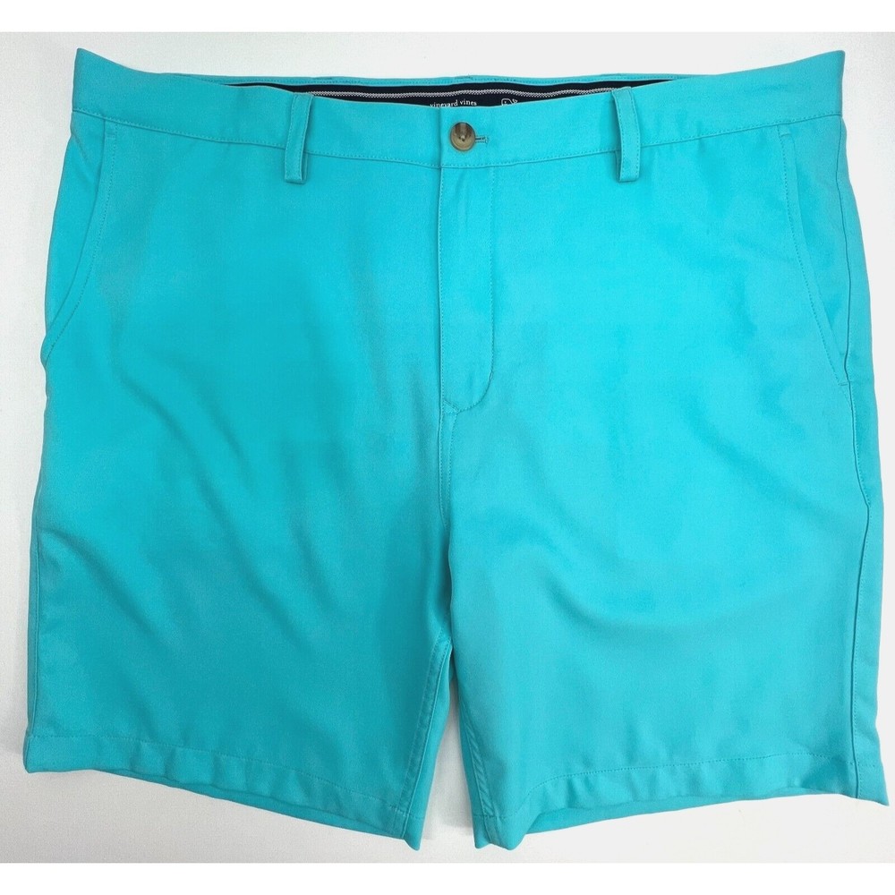 Vineyard Vines Links Shorts Men's Solid Light Blue Golf Wicking Stretch Size 40